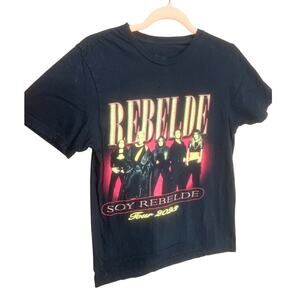 RBD Rebelde Black T Shirt Sz S Punk Rock Band Emo Street Retro Short Sleeve